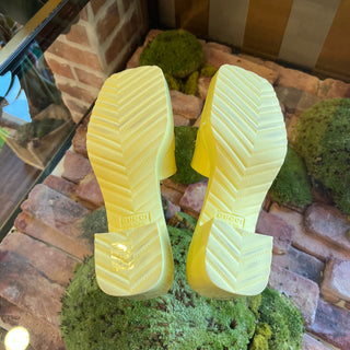 GUCCI Yellow Rubber Slides Heels 36