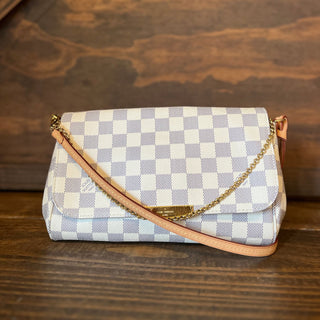 LOUIS VUITTON Favorite MM Damier Azur Canvas Crossbody Bag