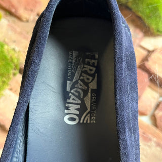 FERRAGAMO Gancini-Buckle Suede Loafers SZ11(12US)