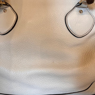 GUCCI Diana White Leather Bamboo Top Handle Tote