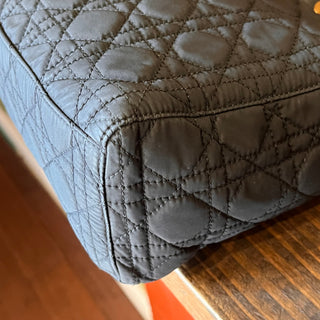 CHRISTIAN DIOR Lady Dior Large Black Nylon Cannage Tote Bag
