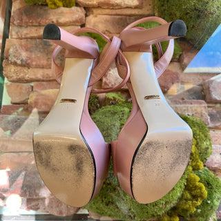 GUCCI Horsebit Pink Leather Platform Heels SZ 39 (9 US)