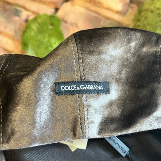 DOLCE & GABBANA Newsboy Hat Gray Velvet Hat SZ58