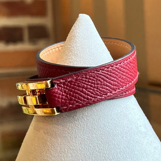 HERMES Drag Double Tour Epsom Calfskin Bracelet SZT1(XS US) TS4033