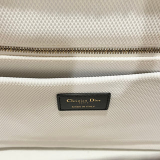 CHRSITIAN DIOR Black Embossed Logo Calfskin  Medium Book Tote