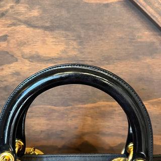 CHRISTIAN DIOR Lady Dior Large Black Nylon Cannage Tote Bag