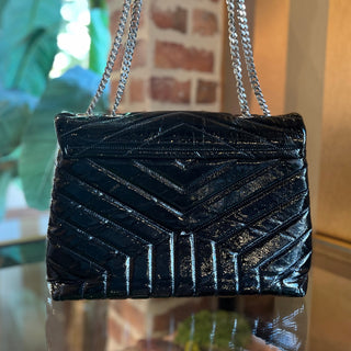 SAINT LAURENT Loulou Medium Y Quilted Patent Shoulder Bag