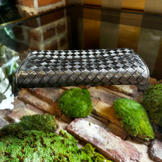 BOTTEGA VENETA Metallic Intrecciato Long Wallet