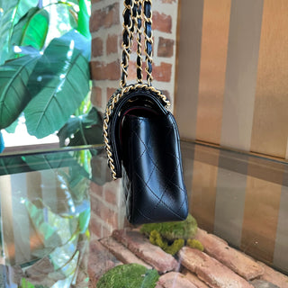 CHANEL Double Flap Classic Chained Lambskin Timeless Shoulder Bag