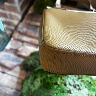 PRADA Saffiano Pattina Caramel Talco Crossbody