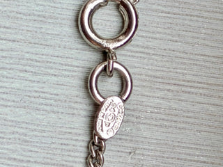 CHANEL CC Clover Heart Silver Enamel Bracelet