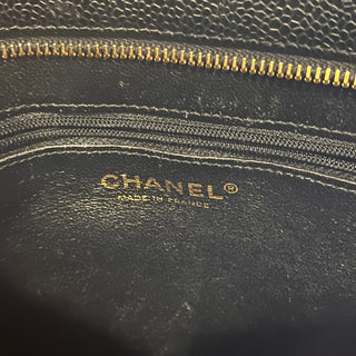 CHANEL Medallion Quilted Caviar Leather Tote Bag