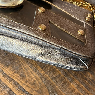 VERSACE Chain Bag Silver Medusa Head Shoulder Bag