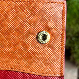 PRADA Wave Saffiano Leather Continental Wallet