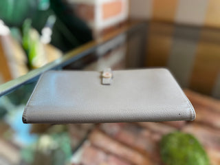 CHANEL Gray Coco Button Wallet