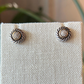DAVID YURMAN Diamond Cookie Stud Earrings
