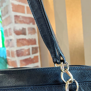 CHANEL Chocolate Bar Quilted Caviar Leather Tote Bag DIA299