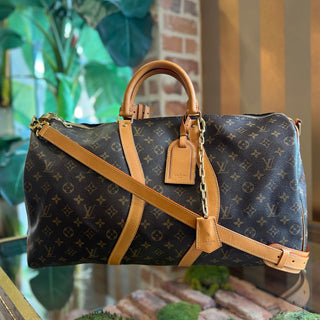 LOUIS VUITTON Wavy Keepall Bandouliere 50 Monogram Duffel Bag