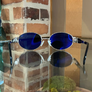 CELINE CL40235U Triomphe Silver Smoke Metal 01 Oval Sunglasses