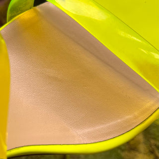 LOUBOUTIN Neon Yellow PVC Ovida Clear Sandal Heels SZ 41 (US 11)