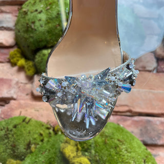 LOUBOUTIN Okydok Lurex Silver Metallic Patent Leather Heels SZ 41 (US 11)