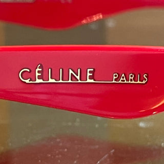 CELINE CL40019I 66N Red Acetate Cat Eye Sunglasses