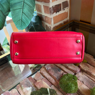 VERSACE Palazzo Empire Medium Red Top Handle Bag