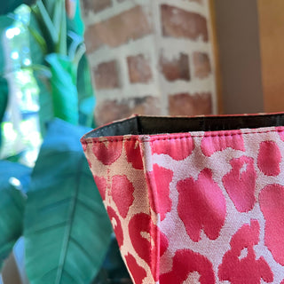 FENDI Shopper Pink Cheetah Print Canvas Tote