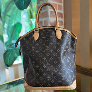 LOUIS VUITTON Lockit Vertical Brown Monogram Canvas Tote