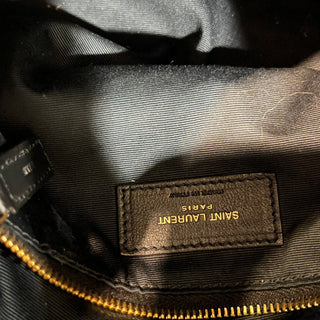 SAINT LAURENT Puffer Small Quilted Denim Shoulder Bag