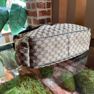 GUCCI Beige Brown GG Canvas Diaper Crossbody Bag