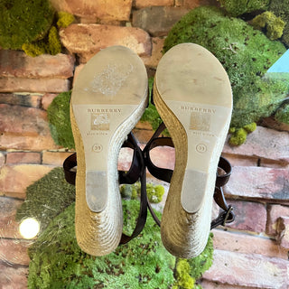 BURBERRY Leather Espadrille Sandals SZ39(9US)