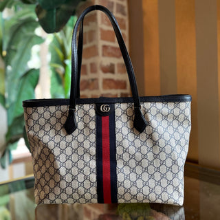 GUCCI Ophidia Medium GG Supreme Monogram Canvas Tote Bag