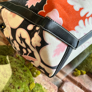 VALENTINO Floral Print Canvas Tote