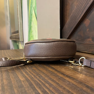 GUCCI Ophidia Round Mini GG Supreme Monogram Web Backpack
