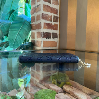 GUCCI GG Imprime Wallet Blue Canvas Wallet