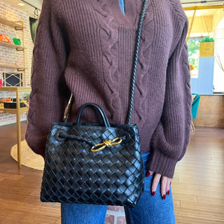 BOTTEGA VENETA Andiamo Lambskin Leather Tote Bag