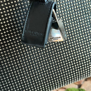 SAINT LAURENT Sac de Jour Small Black Studded Leather Tote Bag