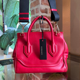 VERSACE Palazzo Empire Medium Red Top Handle Bag