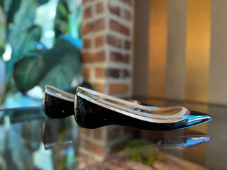CHRISTIAN LOUBOUTIN Black Patent Leather Pointed Flats