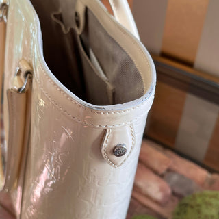 CHRISTIAN DIOR Dior Oblique Embossed Patent Leather Shopper Tote