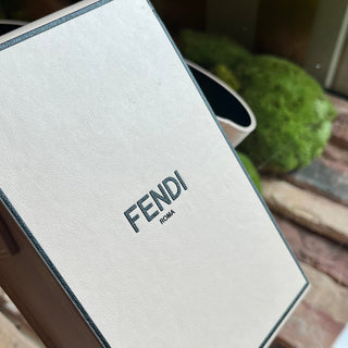 FENDI Vitello Fluffy Logo Vertical Box Crossbody