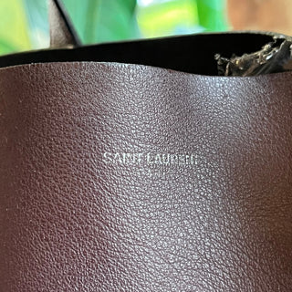 SAINT LAURENT Shopping Large Burgundy Leather Tote Bag ADI11212
