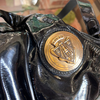 GUCCI Hysteria Medium Black Patent Hobo Bag