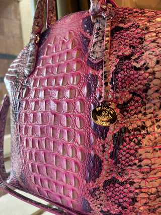 BRAHMIN Pink Cobra Large Duxbury Satchel