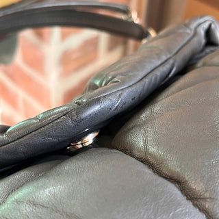 SAINT LAURENT Loulou Puffer Medium Storm Quilted Lambskin Monogram Chain Shoulder Bag