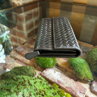 BOTTEGA VENETA Metallic Intrecciato Long Wallet