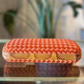 BOTTEGA VENETA Satin Intreccio Impero Ayers Knot Clutch