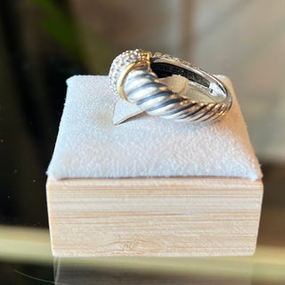 DAVID YURMAN Diamond Sculpted Cable Ring SZ 5