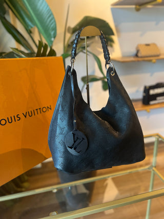 LOUIS VUITTON Black Mahina Hobo Shoulder Bag